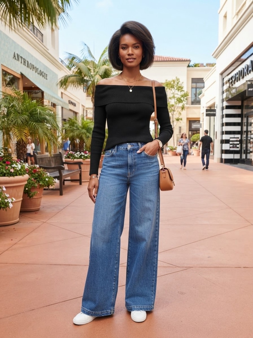 Wilfred Off-Shoulder Black Sweater Size S